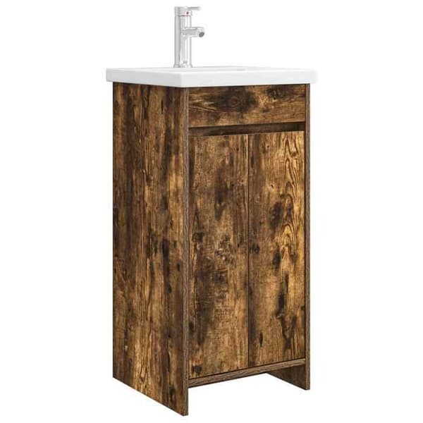 Maison Exclusive - Badeværelsesmøbel med vask Røget eg 42 x 40 x 84,5 cm