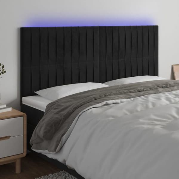Maison Exclusive - LED-päätymustalla 160x5x118/128 cm sametti Svart