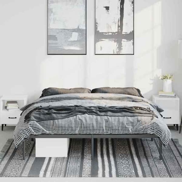 Maison Exclusive - Sengebund i sort metal 183x213 cm