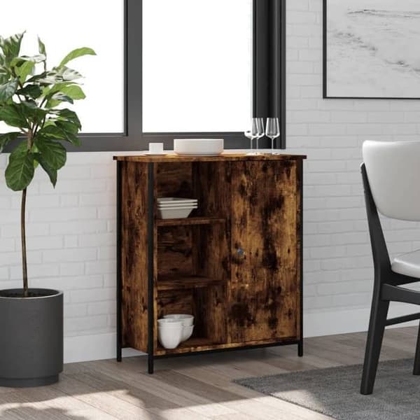 Maison Exclusive - Buffé i rökig ek 70x30x80 cm ingenjörsträ