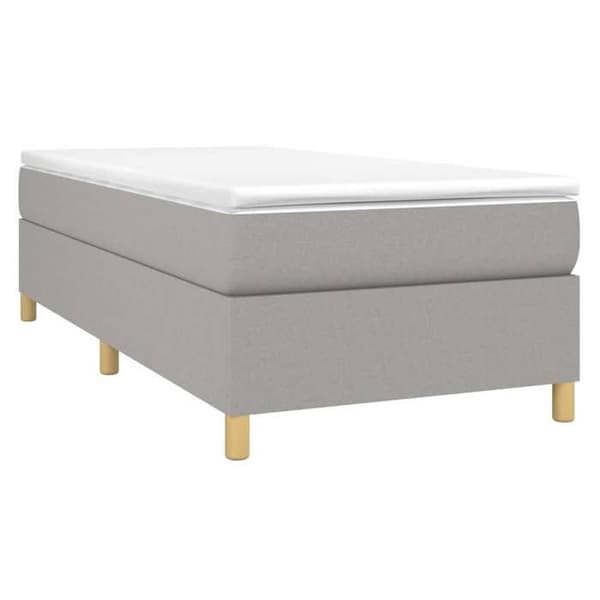 Maison Exclusive - Sängram med lameller ljusgrå 80x200 cm tyg ljusgrått
