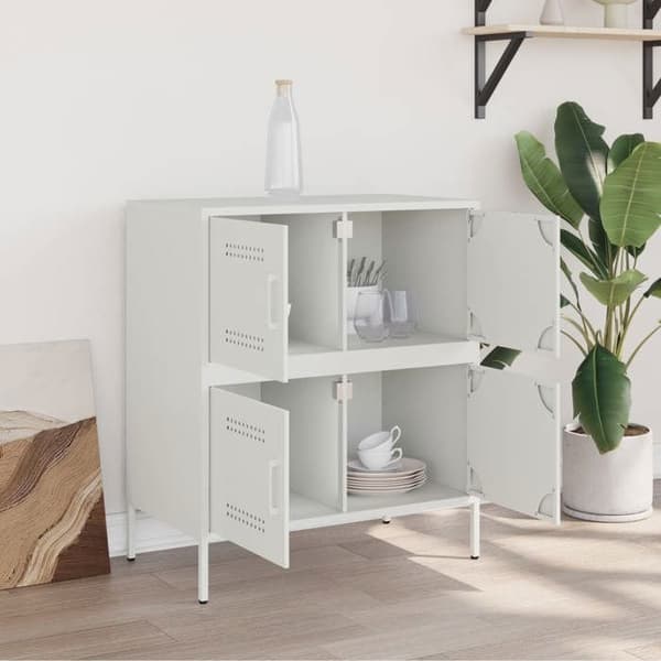 Maison Exclusive - Buffé vit 68x39x79 cm stål