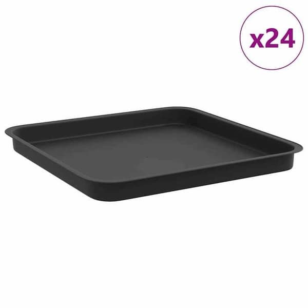Blomsterbakke - EKSKLUSIV HUS - Moderne - Sort - 36 x 36 x 2,5 cm - 24 stk. Sort