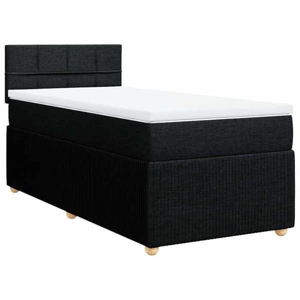 Maison Exclusive - Sengesofa med lamelbund og madras Sort 80x200 cm Stof