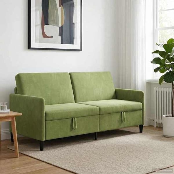 Maison Exclusive - Sofa med opbevaring Lys grøn 192 x 78 x 87 cm Polyester