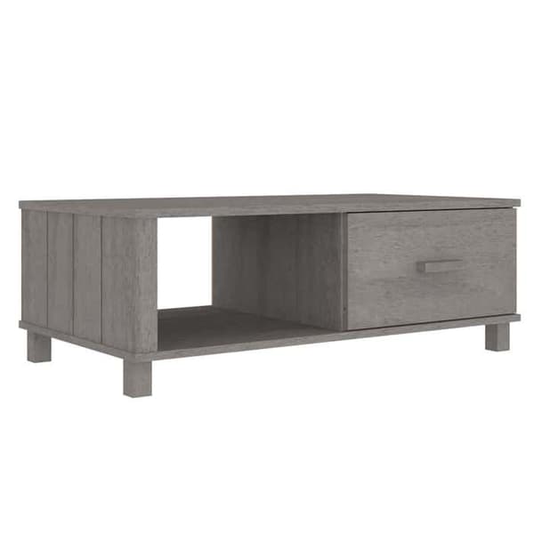 Maison Exclusive - Alustatabletti HAMAR Vaaleanharmaa 100x55x35 cm Massiivipuuta