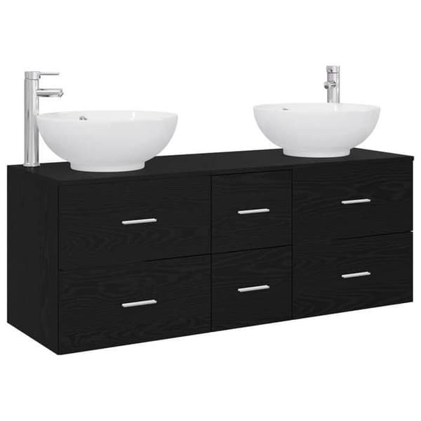 Maison Exclusive - 3-delars badrumsinredning i svart