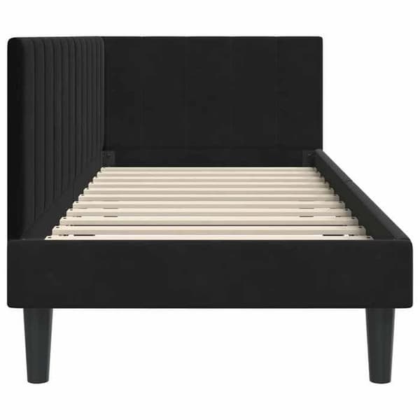 Maison Exclusive - Musta kulmasänky 80 cm x 200 cm Sametti