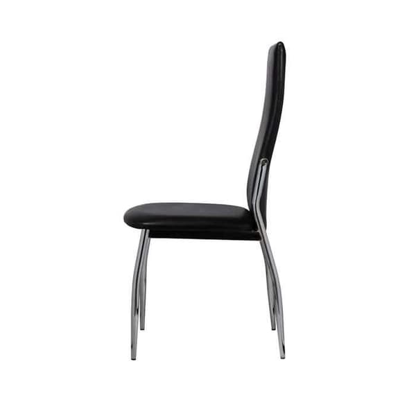 Matstolar - EXKLUSIVT HEM - Set om 4 - Svart konstläder - Kromade ben - Ergonomisk design Svart