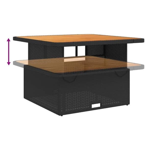 Maison Exclusive - Trädgårds matsalsset med kuddar 2 st svart flätad resin