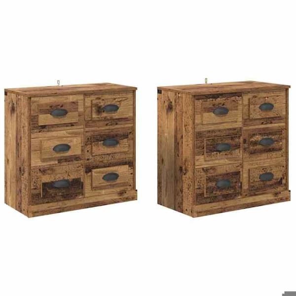 Buffé 2 delar - EXKLUSIVT HUS - 70 x 35,5 x 67,5 cm - Ingenjörsträ - Matt - Nutida