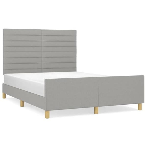 Maison Exclusive - Sengebund uden madras lys grå 140x190 cm stof