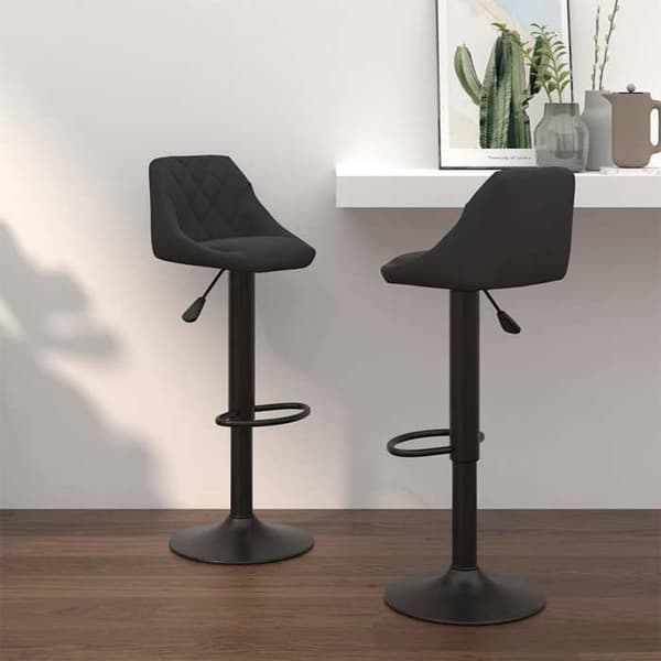 Maison Exclusive - Barstolar set om 2 svart sammet