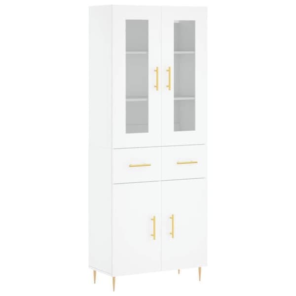 Maison Exclusive - Buffé hög Vit 69,5x34x180 cm Ingenjörsträ