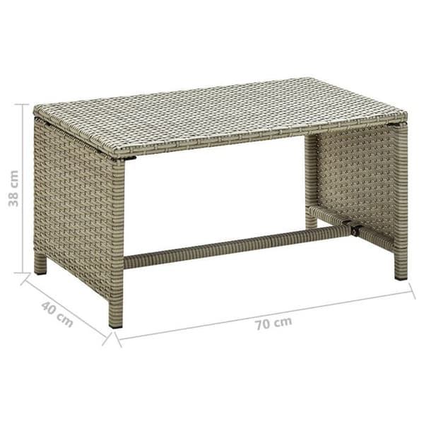 Maison Exclusive - Beige soffbord 70x40x38 cm vävd resin
