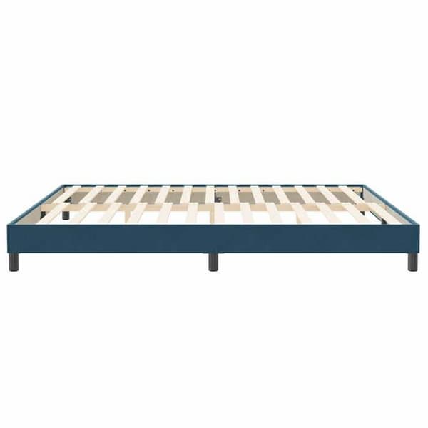Sengestel - EKSKLUSIV HUS - 200x210 cm - Mørkeblå velour - Lamelseng - Robuste ben Mörkblå