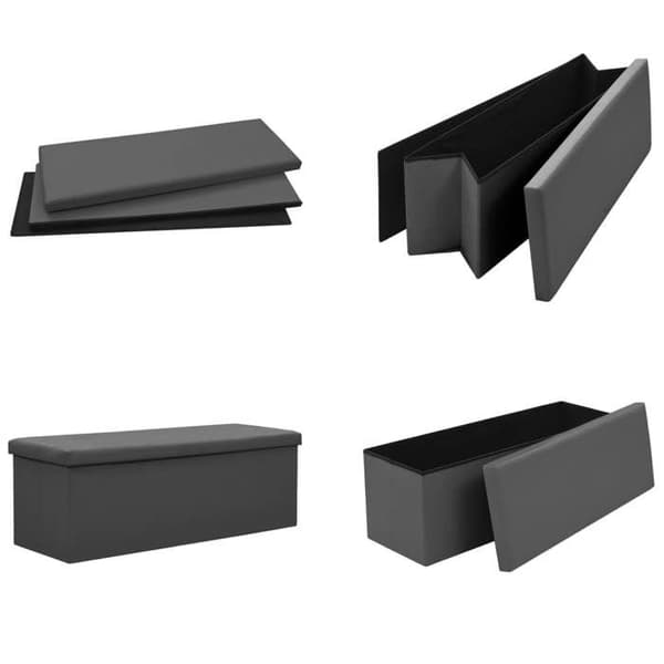 Maison Exclusive - Fällbar förvaringsbänk Grå PVC