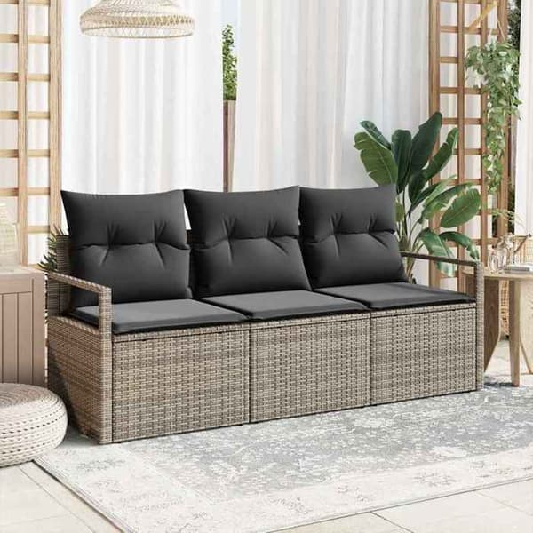 Maison Exclusive - 3 kpl sohvasetti harmaa polyrottinki