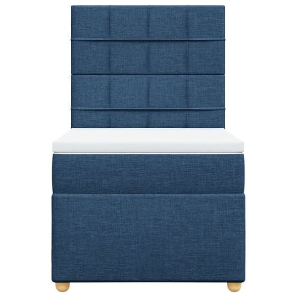 Maison Exclusive - Sengestel med springmadras Blå 90x200 cm Stof