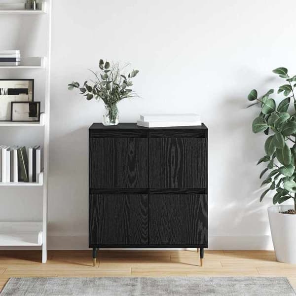 Maison Exclusive - Buffé Ek svart 60 x 35 x 70 cm svart ek