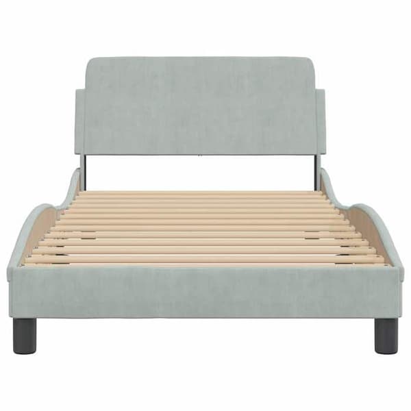 Maison Exclusive - Dover-harmaa sänkykehys 100x200 cm sametti Ljusgrått
