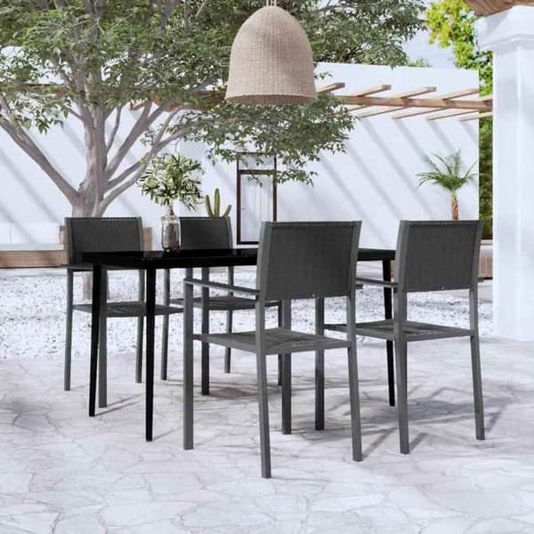 Maison Exclusive - Have spisebordssæt 5 stk Sort
