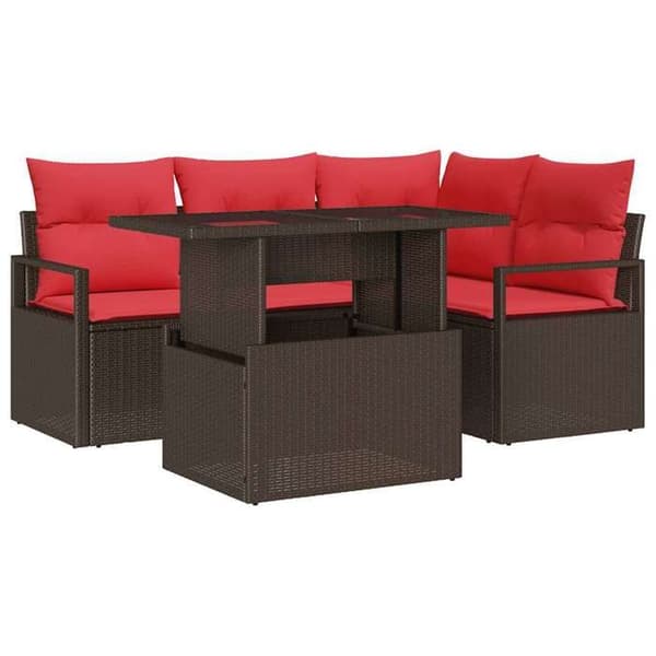 Maison Exclusive - 5-delars trädgårdsoff-set 4-sits