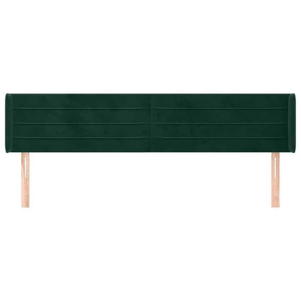 Sänggavel - Maison Exclusive - Öron - Mörkgrön sammet - 203x16x78/88 cm Mörkgrön