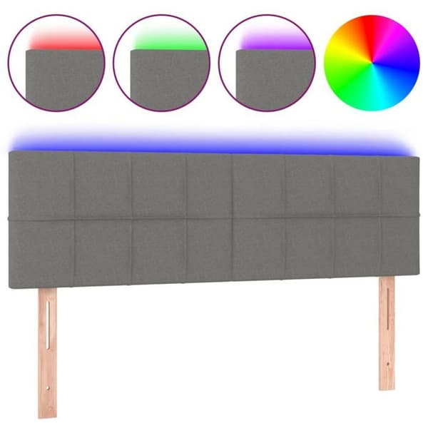 Hovedgærde - Maison Exclusive - Mørkegrå - Indbygget LED - 144x5x78/88 cm mörkgrå