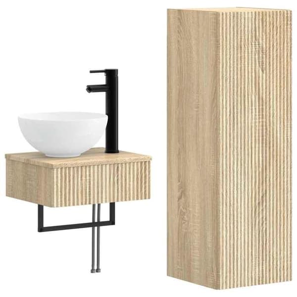 Maison Exclusive - Sæt af 2 pc badeværelsesmøbler Sonoma eg