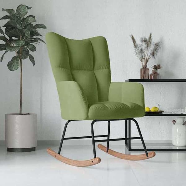 Maison Exclusive - Vaaleanvihreä samettinen keinutuoli
