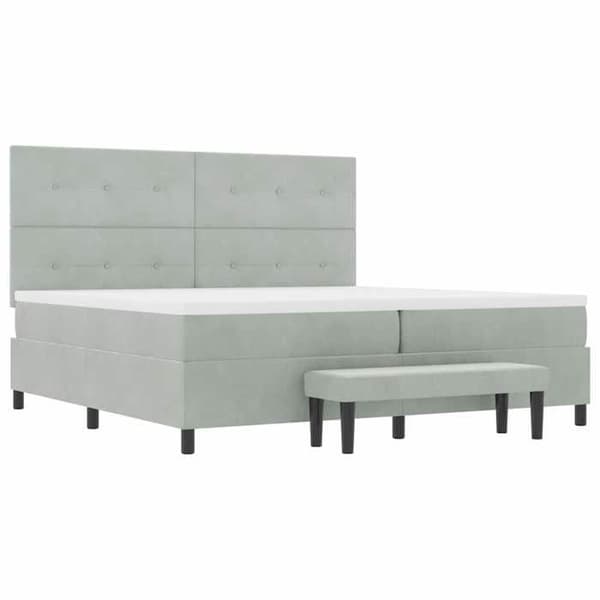 Maison Exclusive - Jousipatja vaaleanharmaalla päädyllä 200 x 200 cm Sametti Ljusgrått