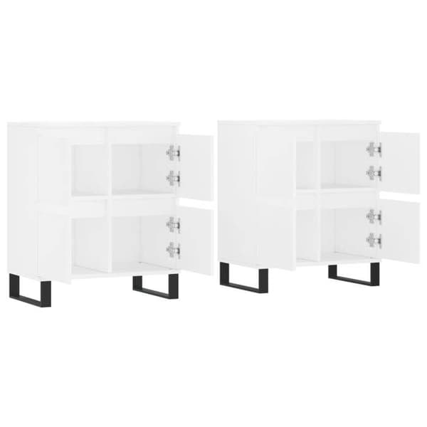 Maison Exclusive - Buffeter 2 stk hvidt ingeniørtræ Vit