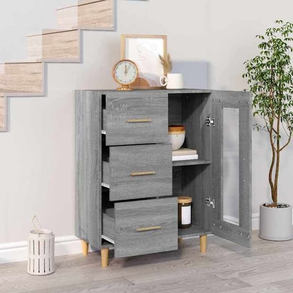 Maison Exclusive - Buffé Sonoma Grå 69,5x34x90 cm Ingenjörsträ