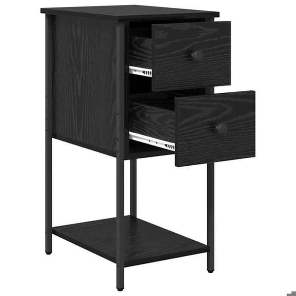 Maison Exclusive - Natbord Sort eg 32 x 42 x 70 cm Ingeniørtræ