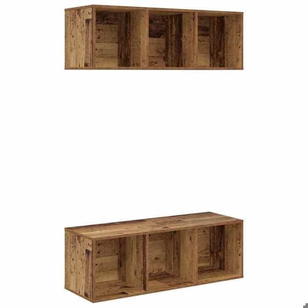 TV-möbel - EXKLUSIV HEM - 2-delars set - Väggmonterad - Ingenjörsträ - Modern design
