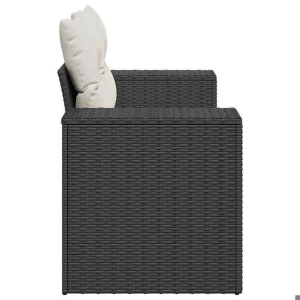 Maison Exclusive - Trädgårdsoffa med kuddar 2 platser svart flätad resin