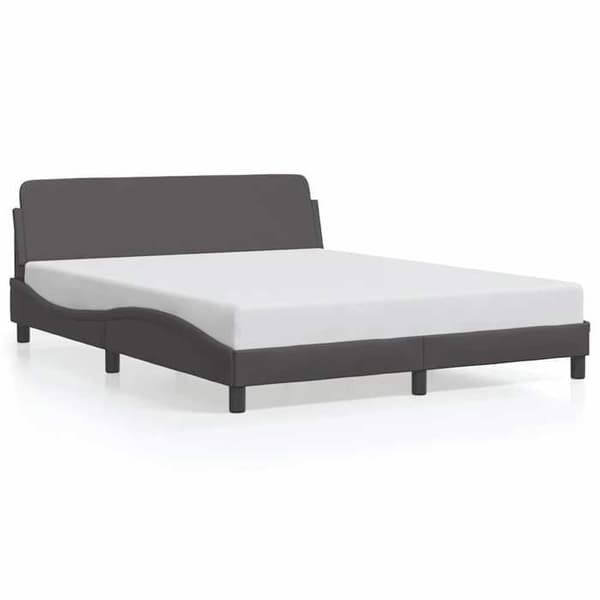Sengestel - EKSKLUSIV HUS - Dover - 160x200 cm - Grå kunstlæder - Lamelseng Grå