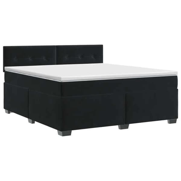 Maison Exclusive - Boxspring seng med madras Sort 180 x 200 cm Velour Svart
