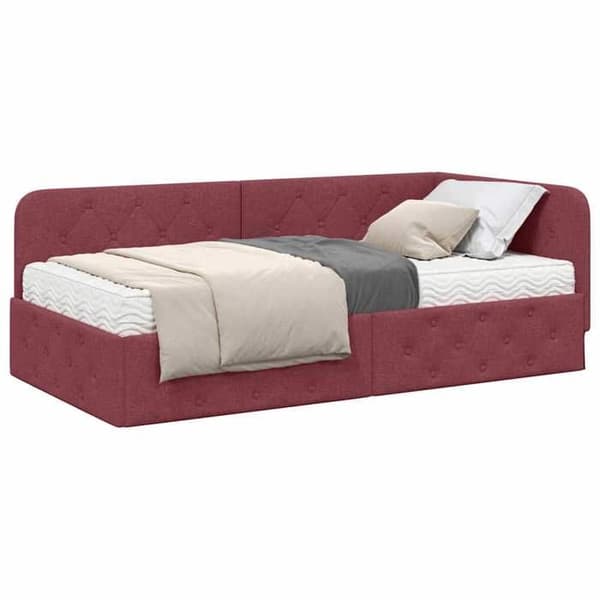 Maison Exclusive - Hörnsängram Bordeaux 90 x 190 cm tyg