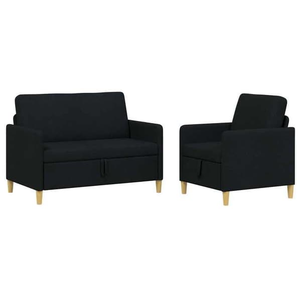 Maison Exclusive - Sofa med opbevaring 2 stk Sort Polyester