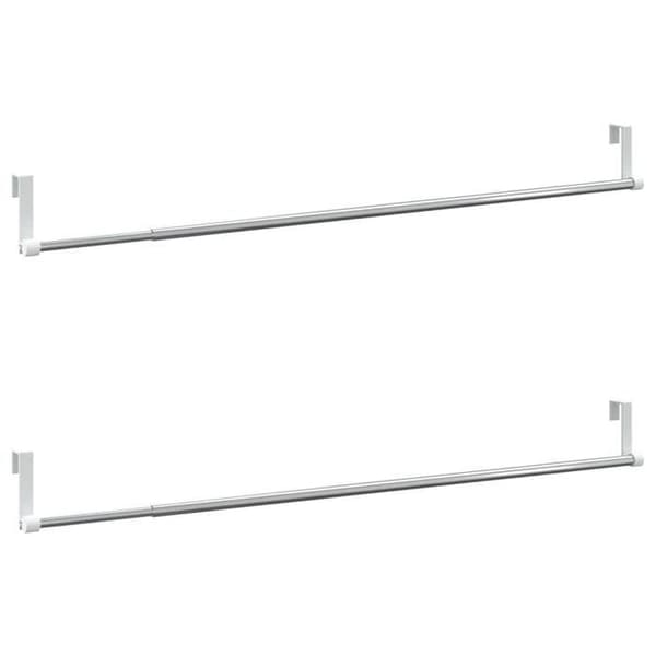 Maison Exclusive - Gardinstänger 2 st vit och silver 60-105 cm aluminium vit och silver