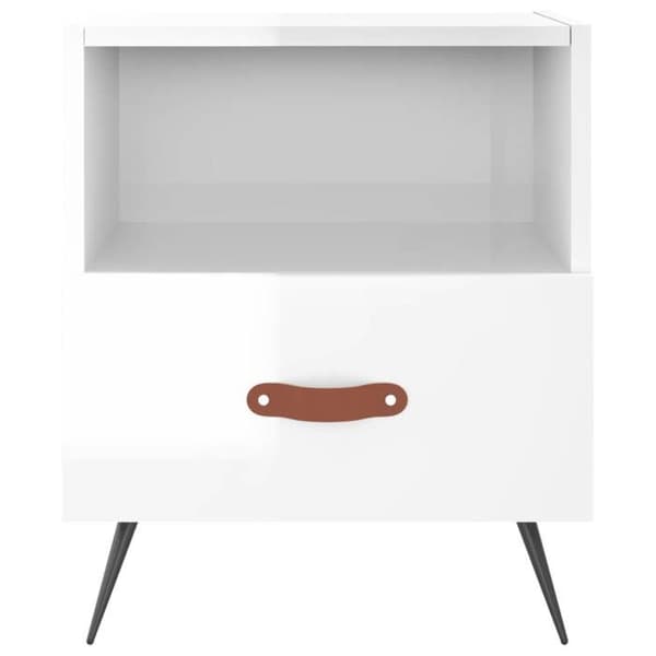 Maison Exclusive - Sängbord 2 st vit glänsande 40x35x47,5 cm