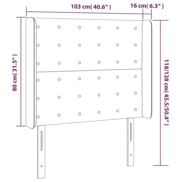 Maison Exclusive - LED Hovedgærde Lys Grå 103x16x118/128 cm Velour ljusgrått
