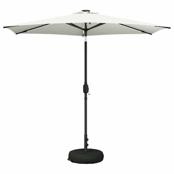 Maison Exclusive - Trädgårdsparasol med LED-lampor och bas 2,7 x 2,7 m