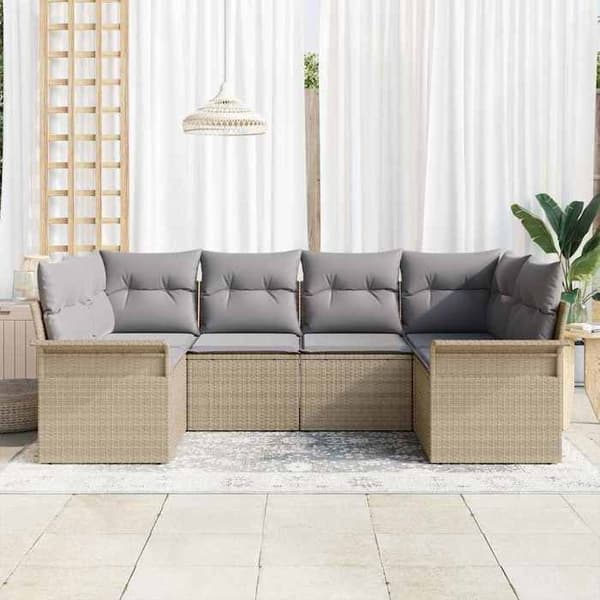 Trädgårdsmöbelset - EXKLUSIV HEM - 6 delar - Beige - Poly Rattan - Modulär beige