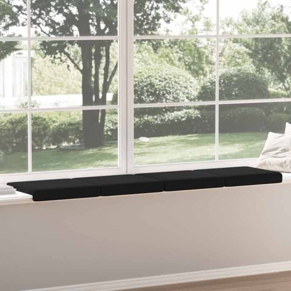 Maison Exclusive - Bænkpude 4 stk. Tekstilvelour Sort Dybde 35 cm