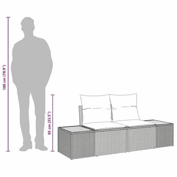 Maison Exclusive - Musta puutarhatuoli 184 x 62 x 85cm polyrottinki