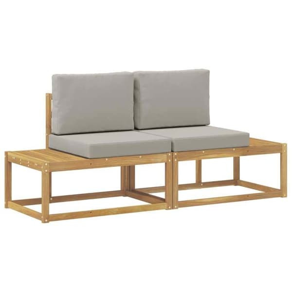 Maison Exclusive - Udendørs sofa i 2 dele Hvid Massiv Akacietræ Vit