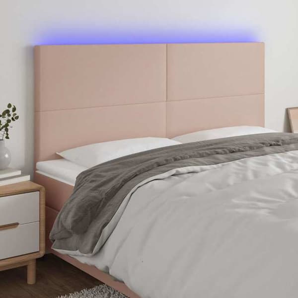 Maison Exclusive - LED Hovedgærde Cappuccino 180x5x118/128 cm Simililæder